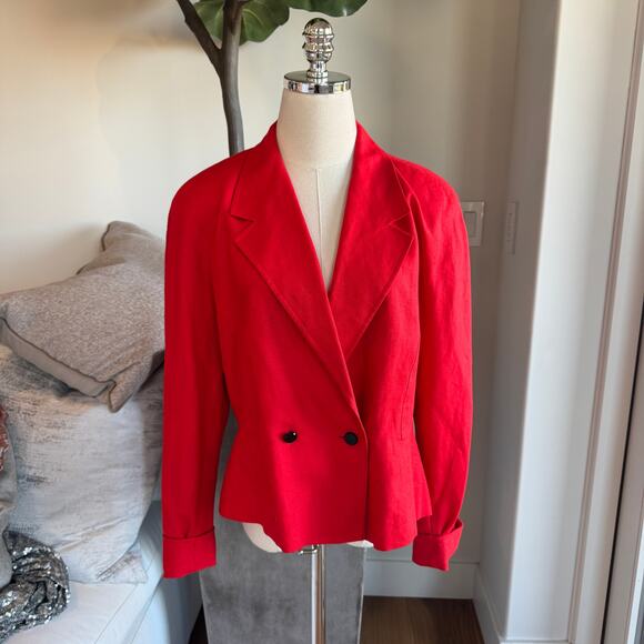 MaxMara Jackets & Blazers - MaxMara Linen Blazer Jacket in Red Size 14